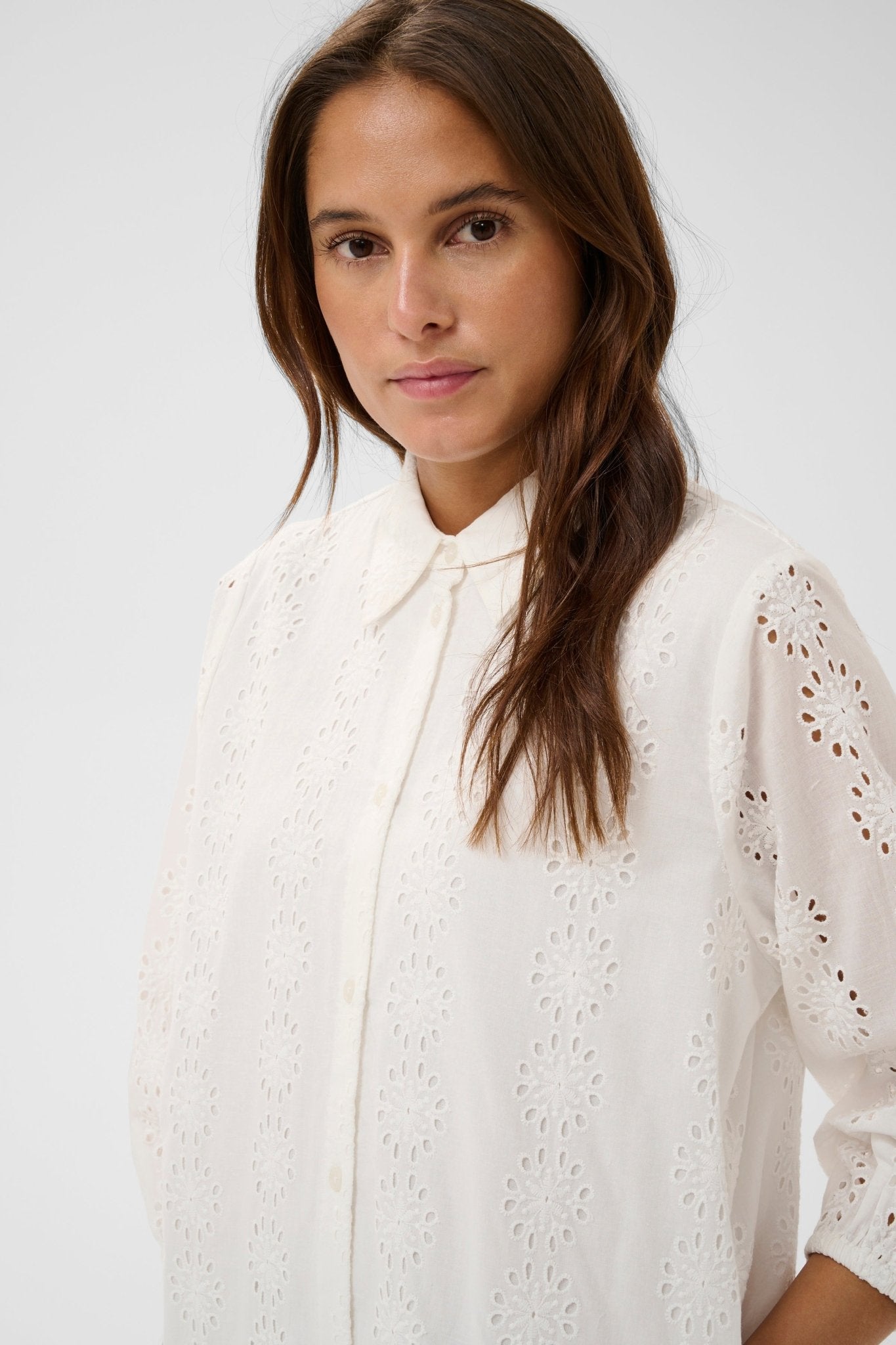 picture of Kaffe Dona Shirt Dress - Chalk - Number Two - womens - fashion - clothing - Kaffe 2