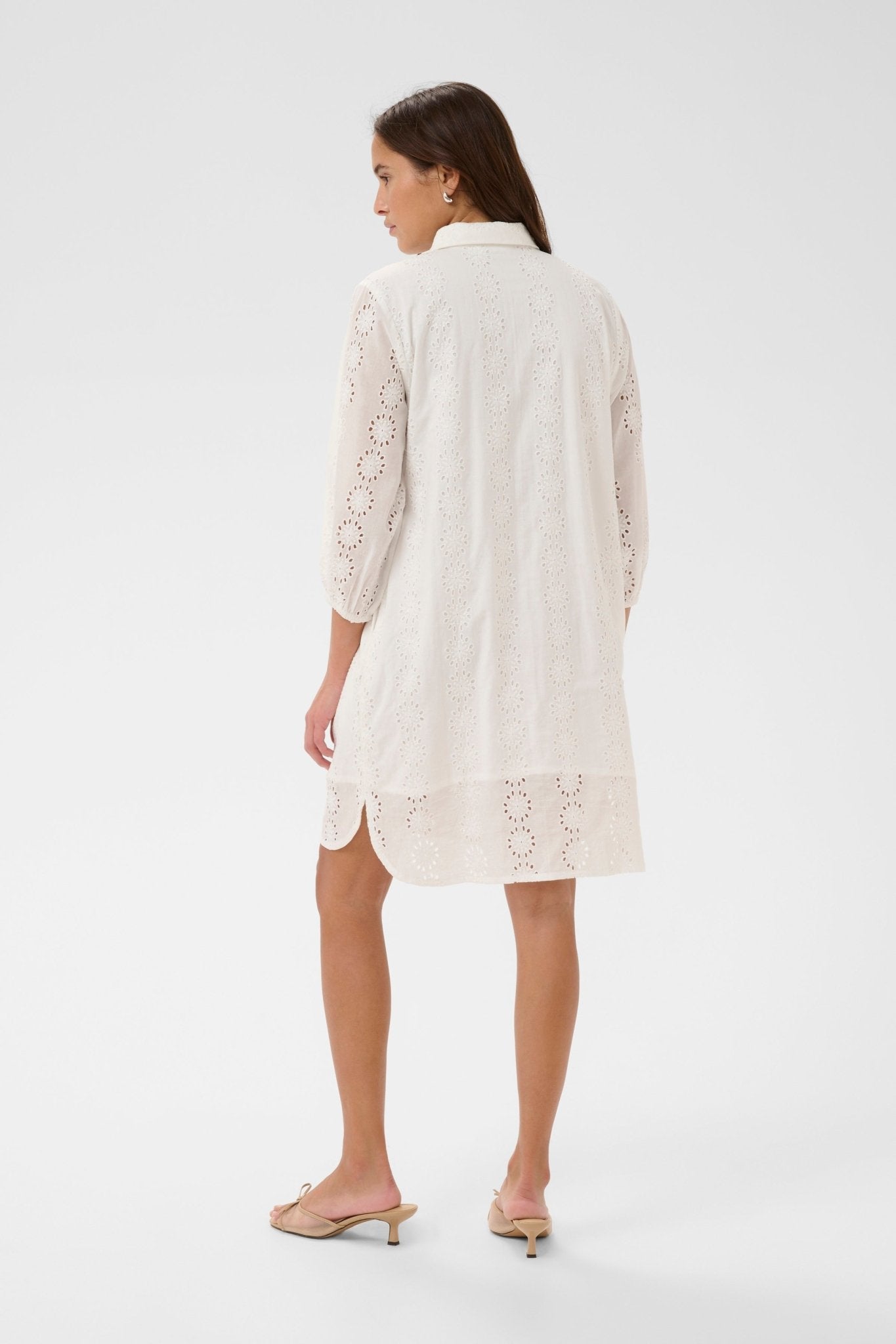 picture of Kaffe Dona Shirt Dress - Chalk - Number Two - womens - fashion - clothing - Kaffe 4