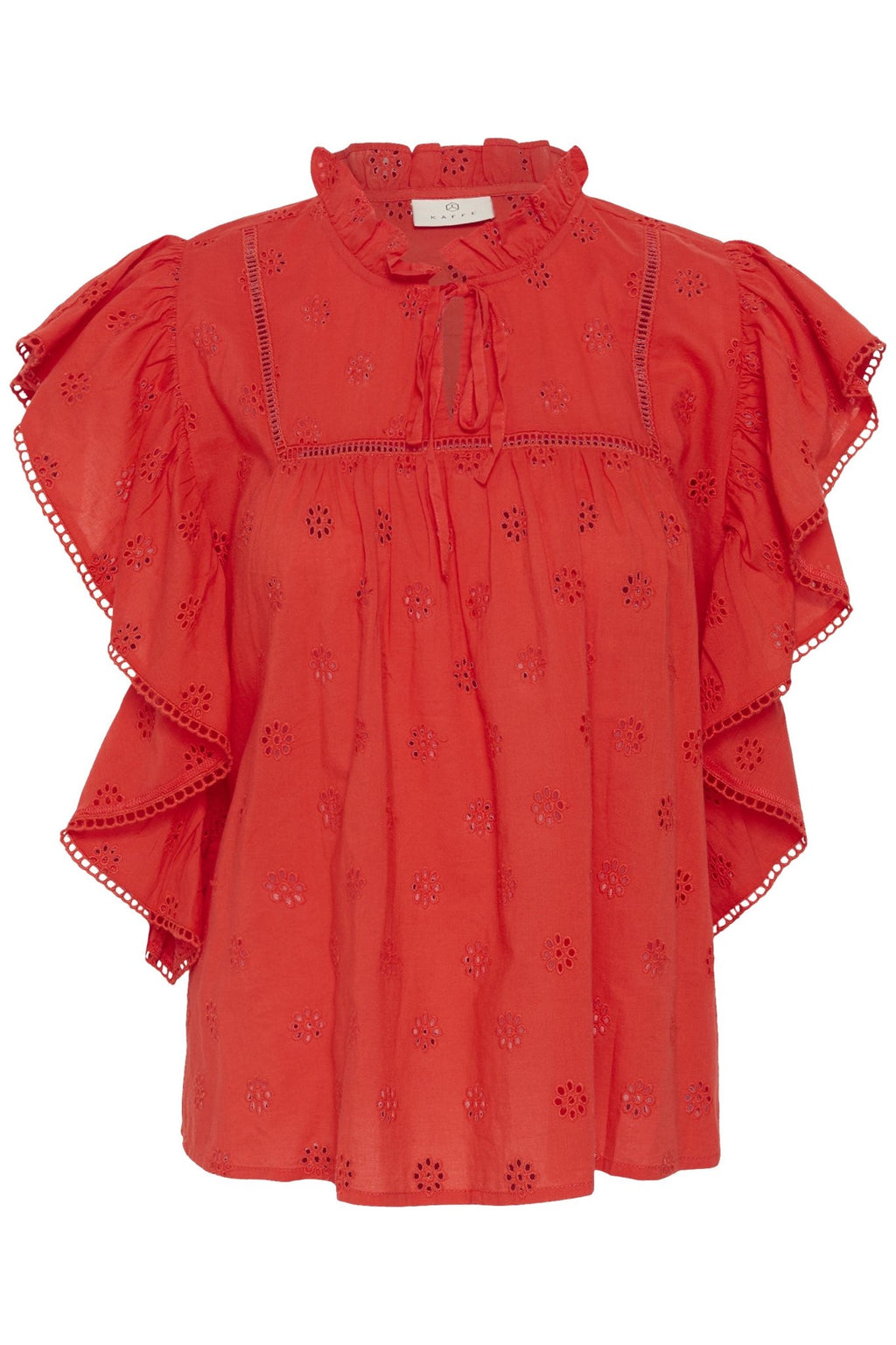 picture of Kaffe Fiona Frill Top - Poppy Red - Number Two - womens - fashion - clothing - Kaffe 4