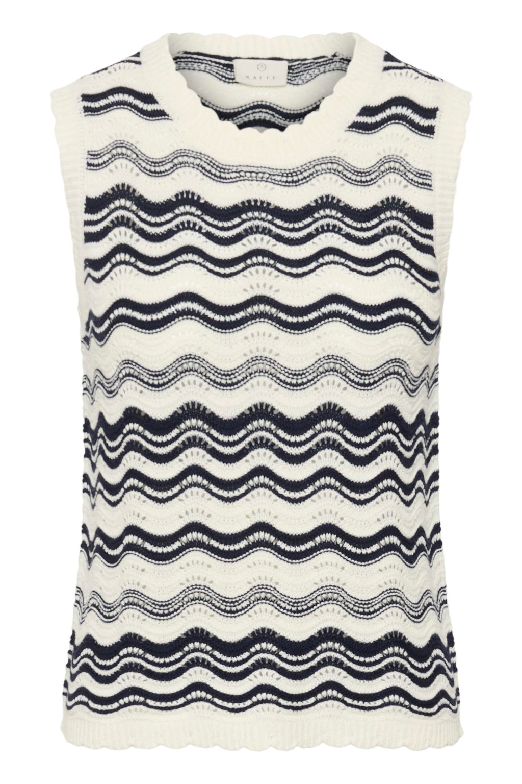 picture of Kaffe Anna Knit Slipover - Chalk/Midnight Wavy Lines - Number Two - womens - fashion - clothing - Kaffe 3
