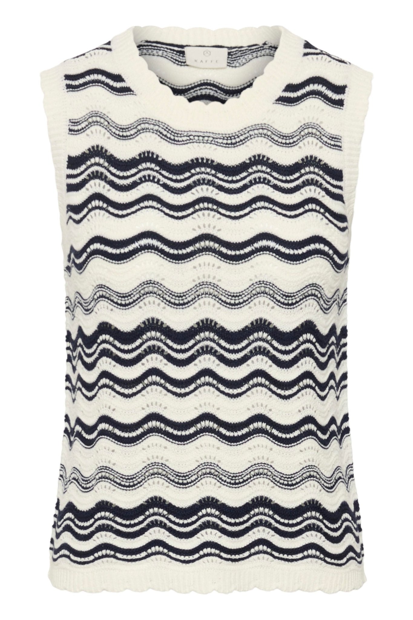 picture of Kaffe Anna Knit Slipover - Chalk/Midnight Wavy Lines - Number Two - womens - fashion - clothing - Kaffe 3