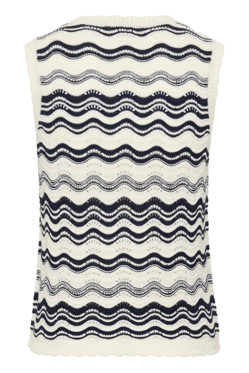 picture of Kaffe Anna Knit Slipover - Chalk/Midnight Wavy Lines - Number Two - womens - fashion - clothing - Kaffe 4