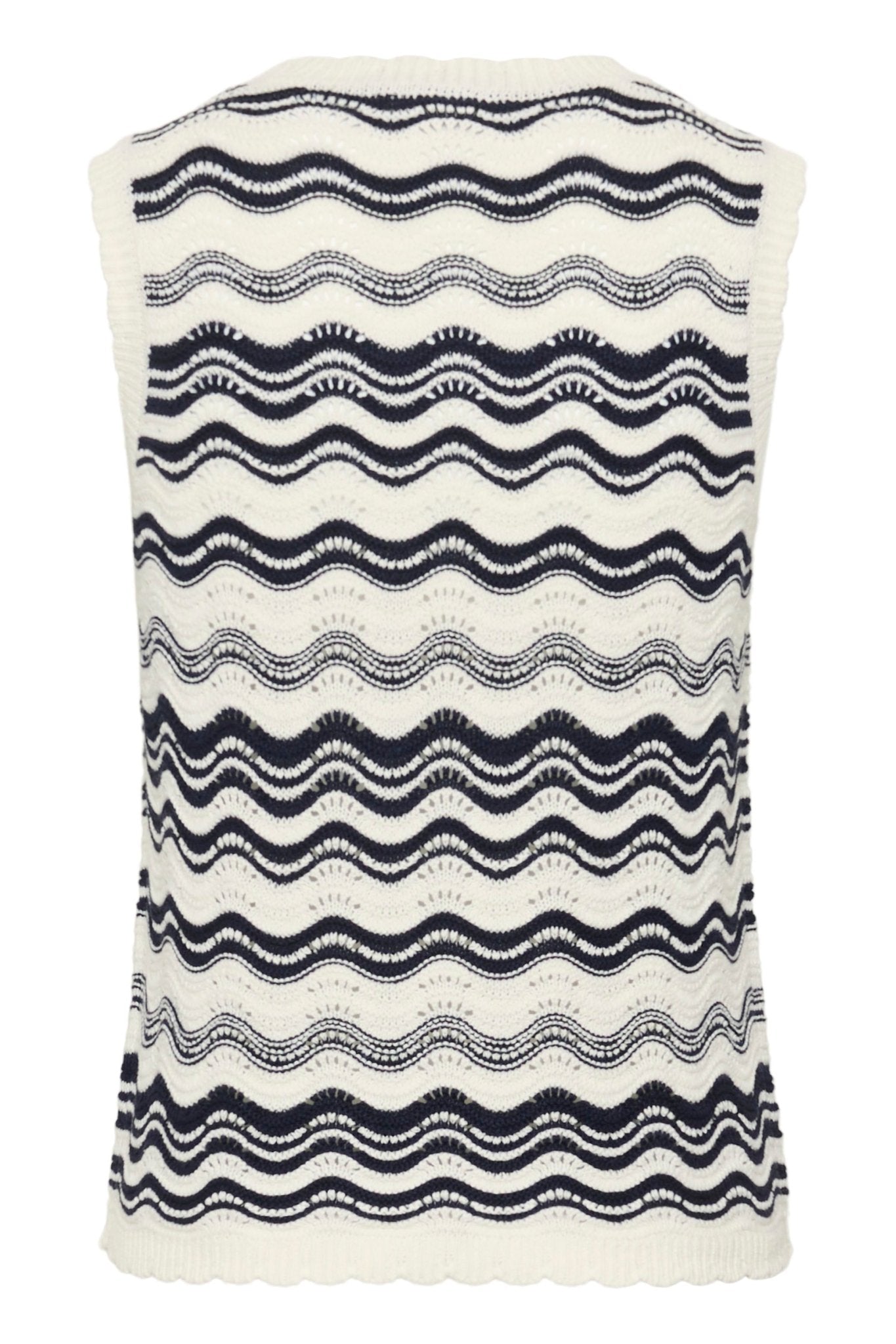 picture of Kaffe Anna Knit Slipover - Chalk/Midnight Wavy Lines - Number Two - womens - fashion - clothing - Kaffe 4