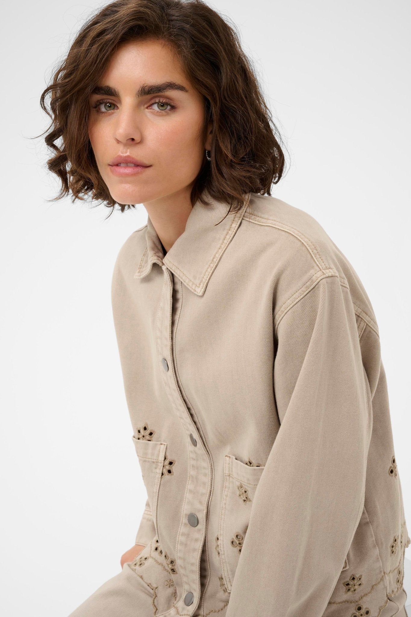 picture of Kaffe Mimi Broderie Anglaise Jacket - Fearher Gray - Number Two - womens - fashion - clothing - Kaffe 2