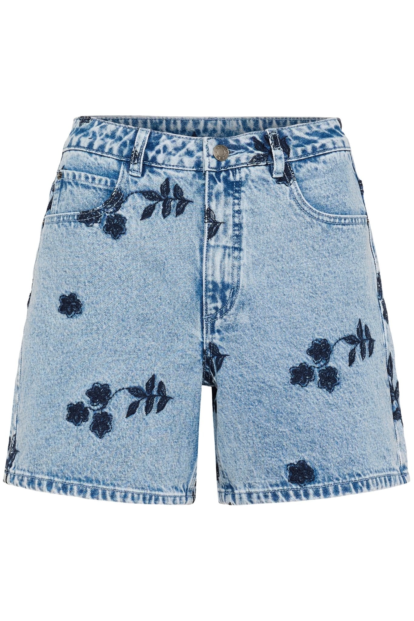 picture of Kaffe Babena Denim Shorts - Blue Denim/Navy Flower - Number Two - womens - fashion - clothing - Kaffe 4