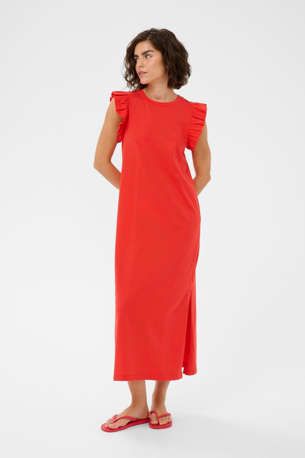 picture of Kaffe Celina Flounce Dress - Poppy Red - Number Two - womens - fashion - clothing - Kaffe 3