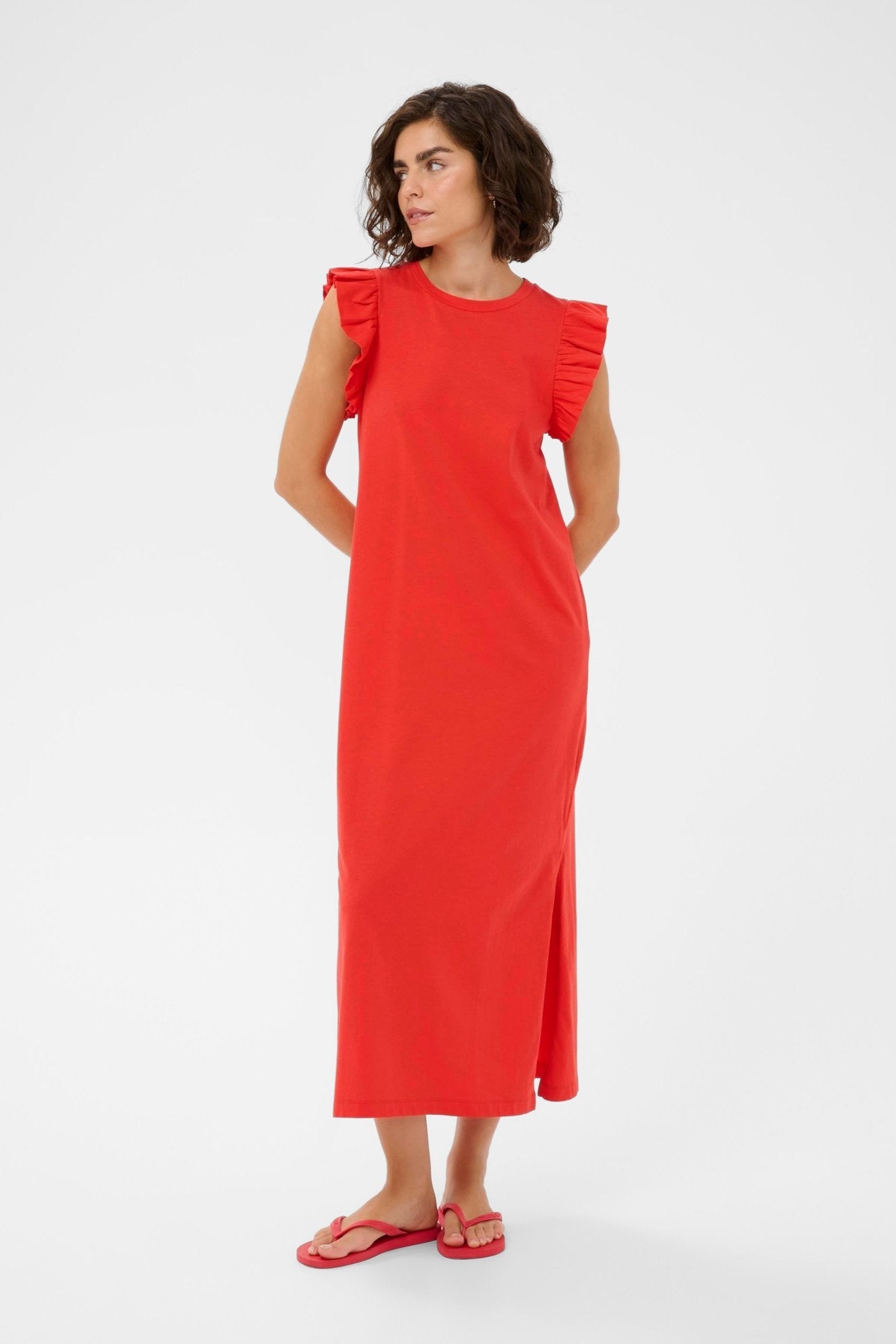 picture of Kaffe Celina Flounce Dress - Poppy Red - Number Two - womens - fashion - clothing - Kaffe 3