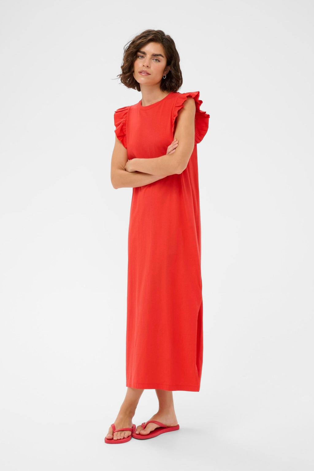 picture of Kaffe Celina Flounce Dress - Poppy Red - Number Two - womens - fashion - clothing - Kaffe 1