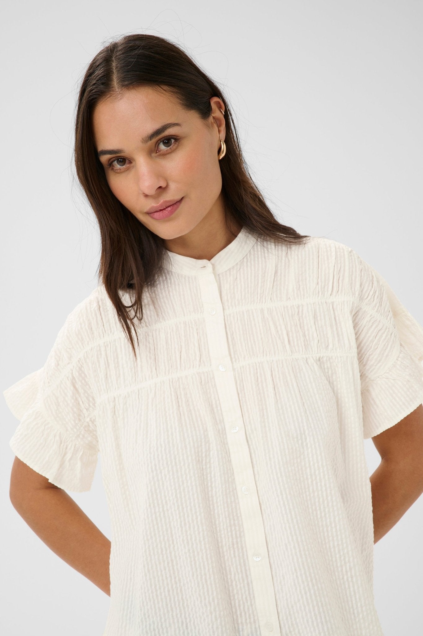 picture of Kaffe Vanilla Shirt - Chalk - Number Two - womens - fashion - clothing - Kaffe 2