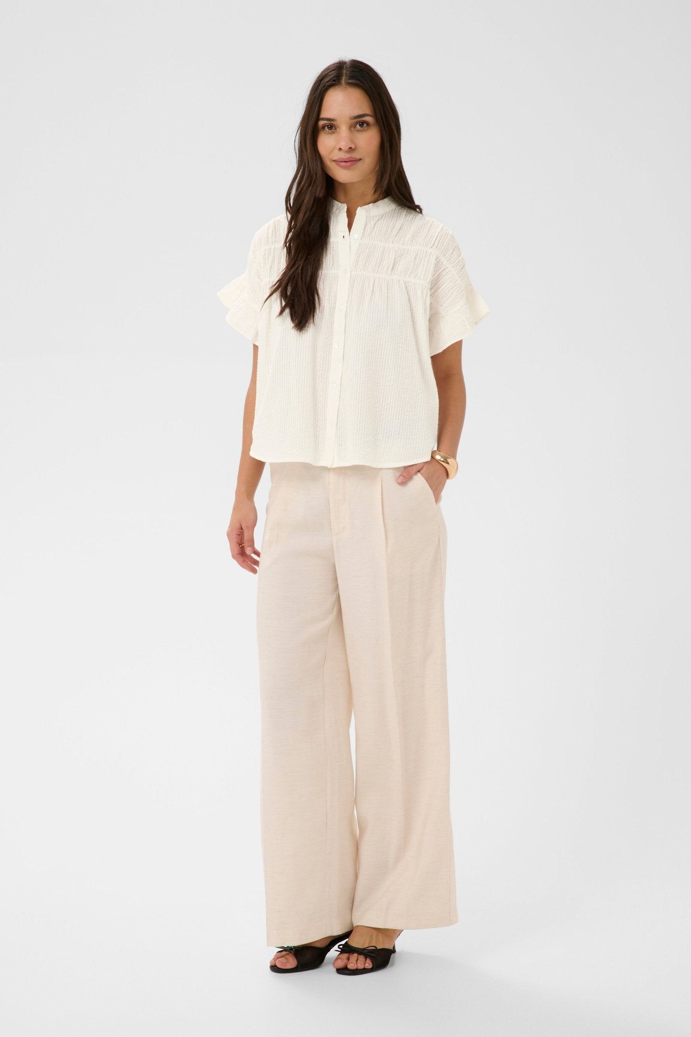 picture of Kaffe Vanilla Shirt - Chalk - Number Two - womens - fashion - clothing - Kaffe 3