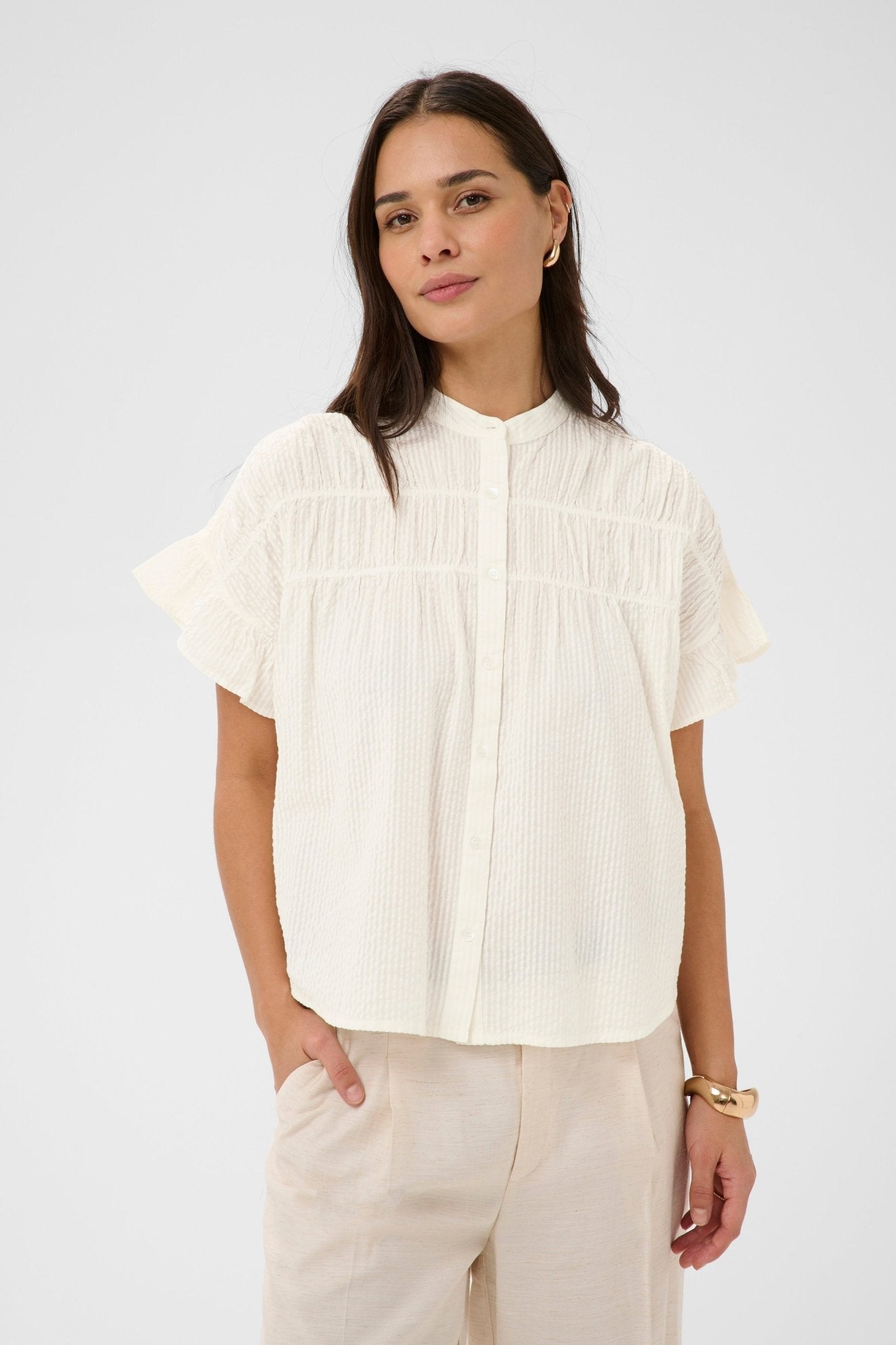 picture of Kaffe Vanilla Shirt - Chalk - Number Two - womens - fashion - clothing - Kaffe 1
