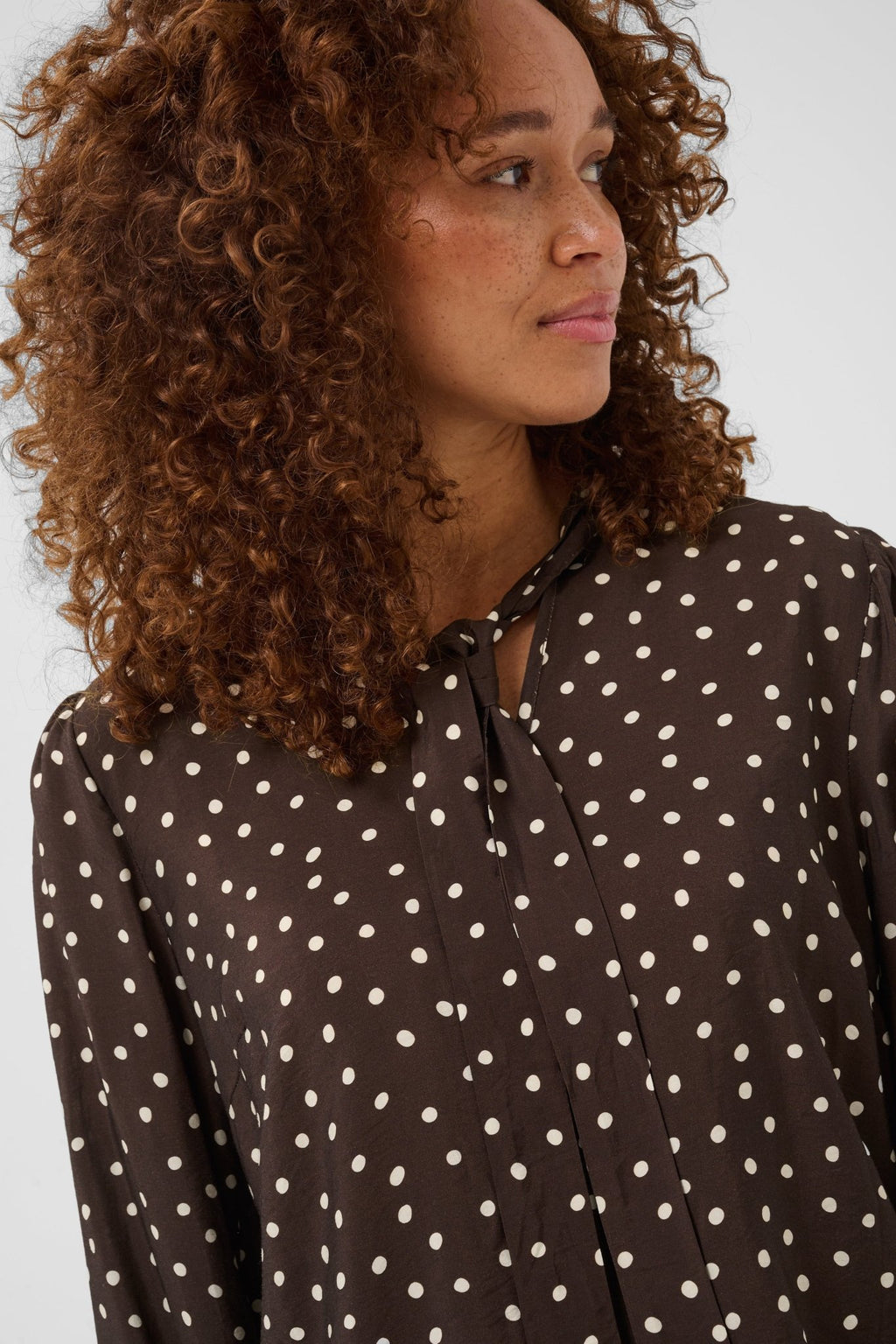 picture of Kaffe Dotte Shirt - Coffee Bean/Turtledove - Number Two - womens - fashion - clothing - Kaffe 2