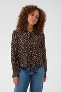 picture of Kaffe Dotte Shirt - Coffee Bean/Turtledove - Number Two - womens - fashion - clothing - Kaffe 1