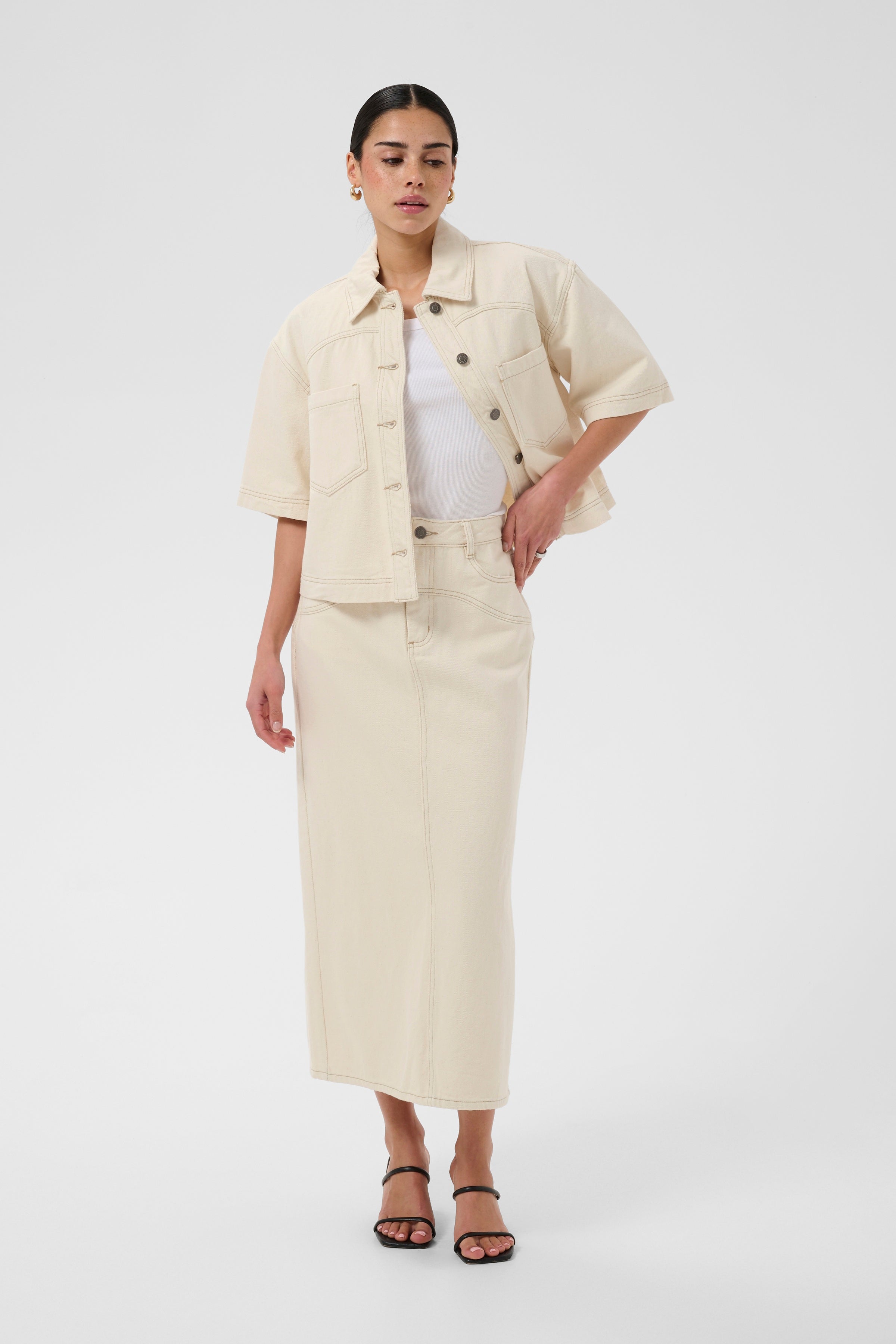 Kaffe Catharina Denim Shirt - Off White Washed