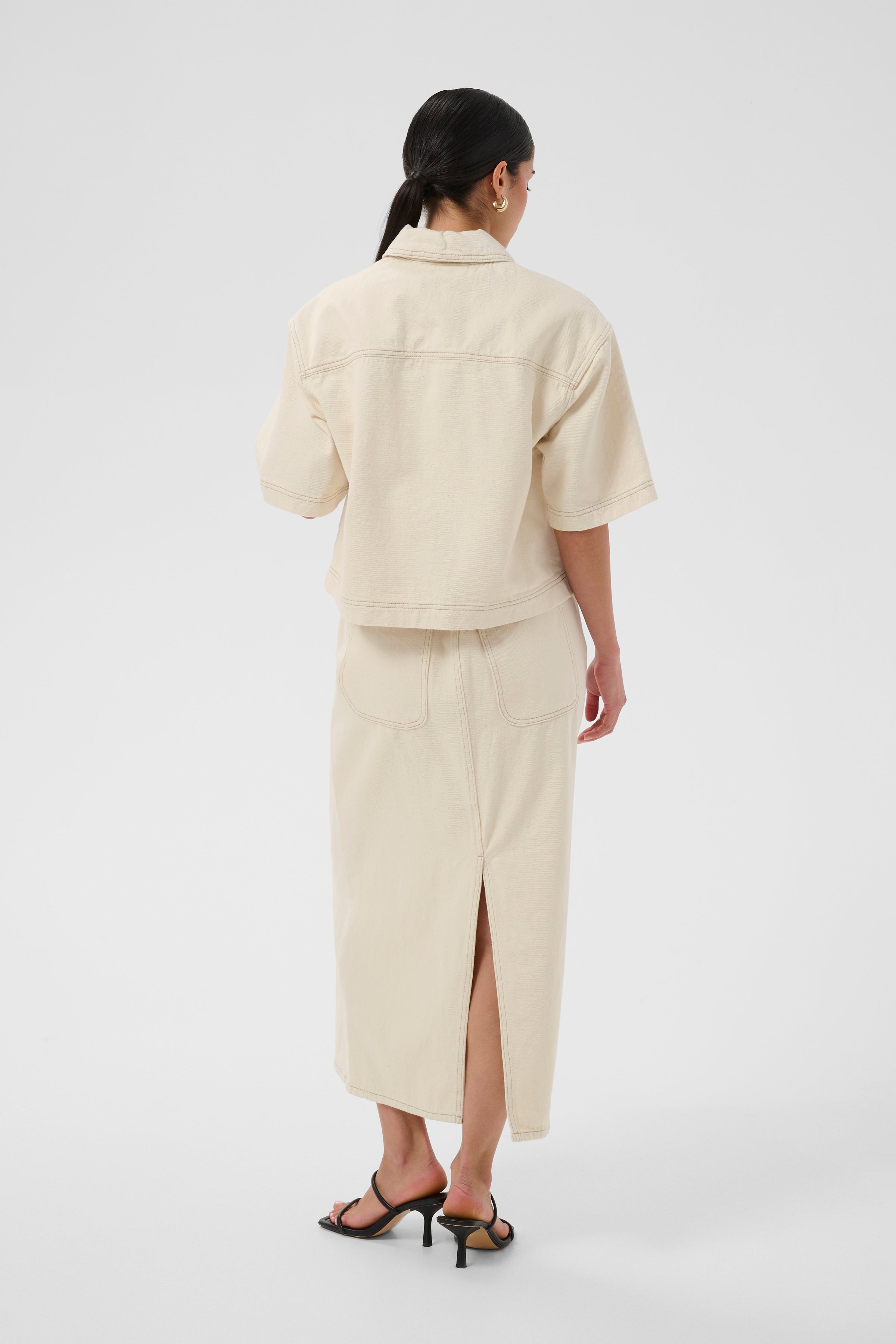 Kaffe Catharina Denim Shirt - Off White Washed