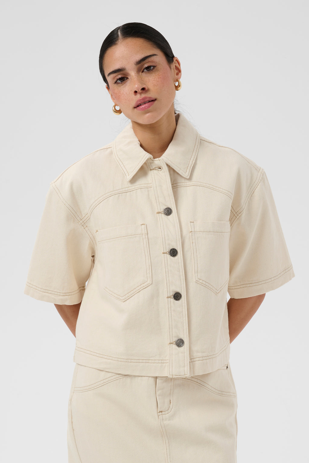 Kaffe Catharina Denim Shirt - Off White Washed