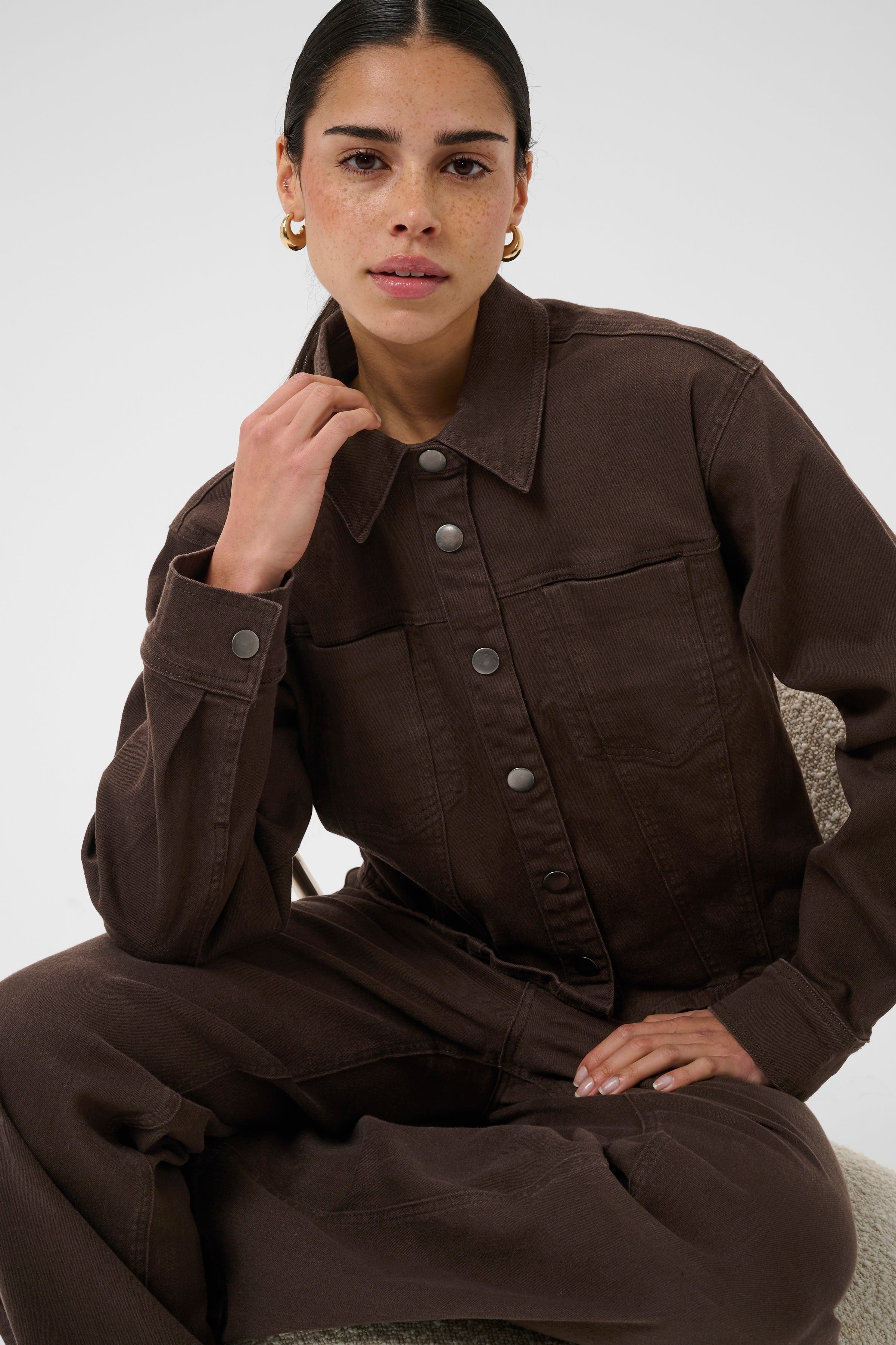 Kaffe Brook Denim Shirt - Coffee Bean