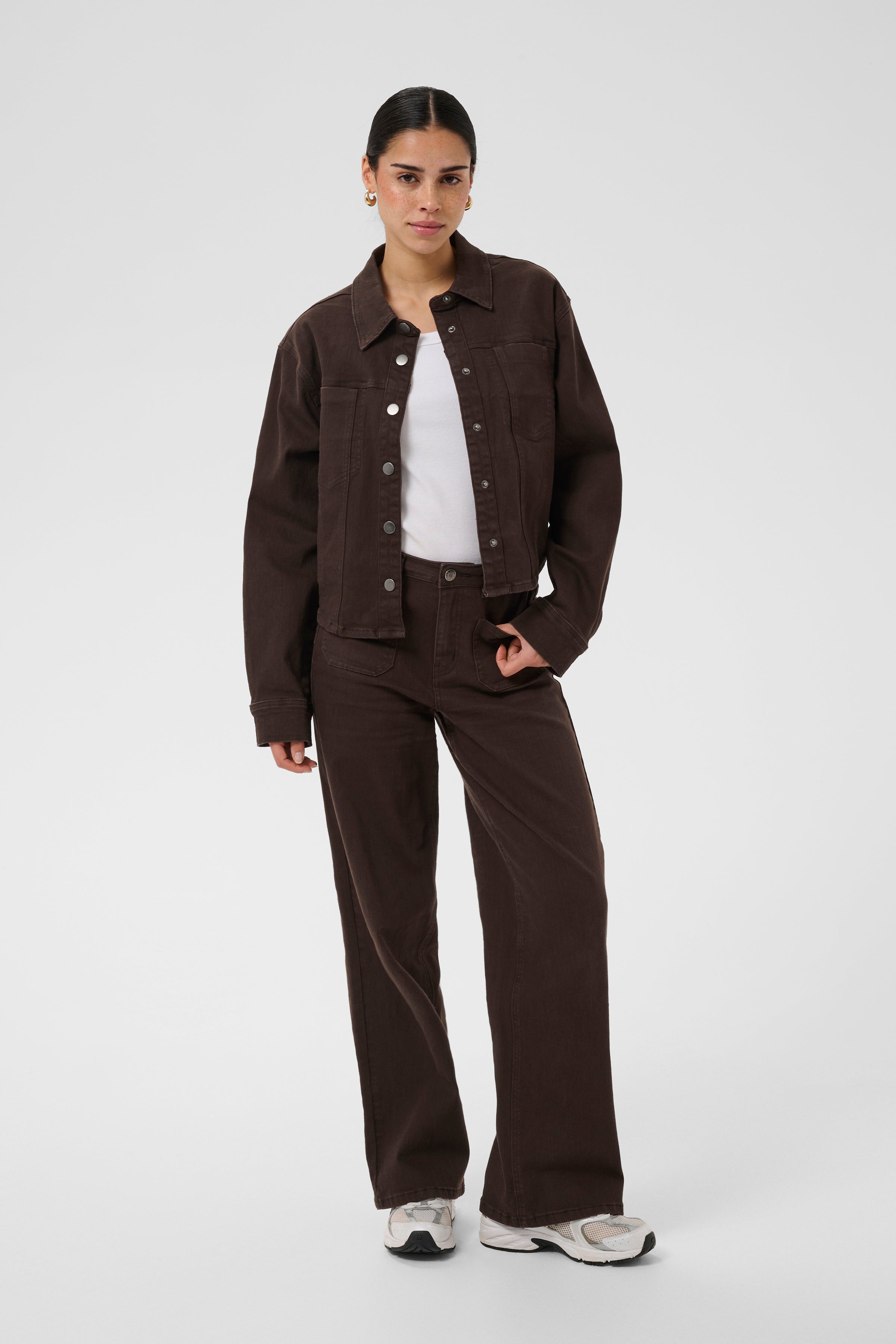 Kaffe Brook Denim Shirt - Coffee Bean