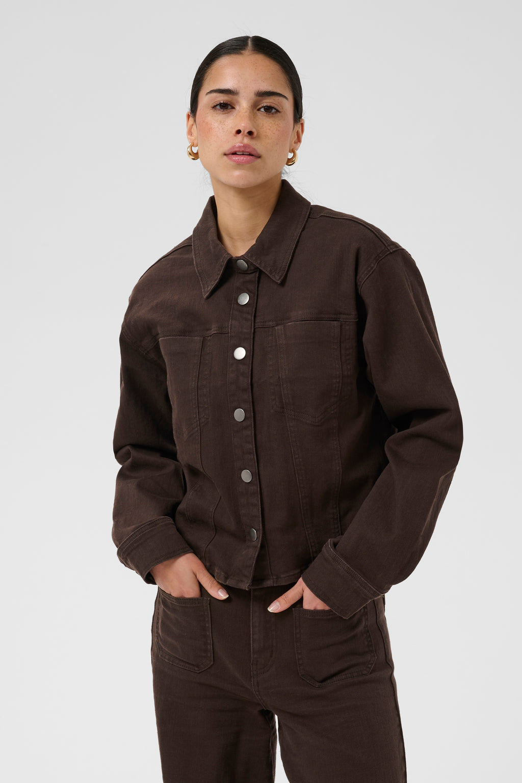 Kaffe Brook Denim Shirt - Coffee Bean