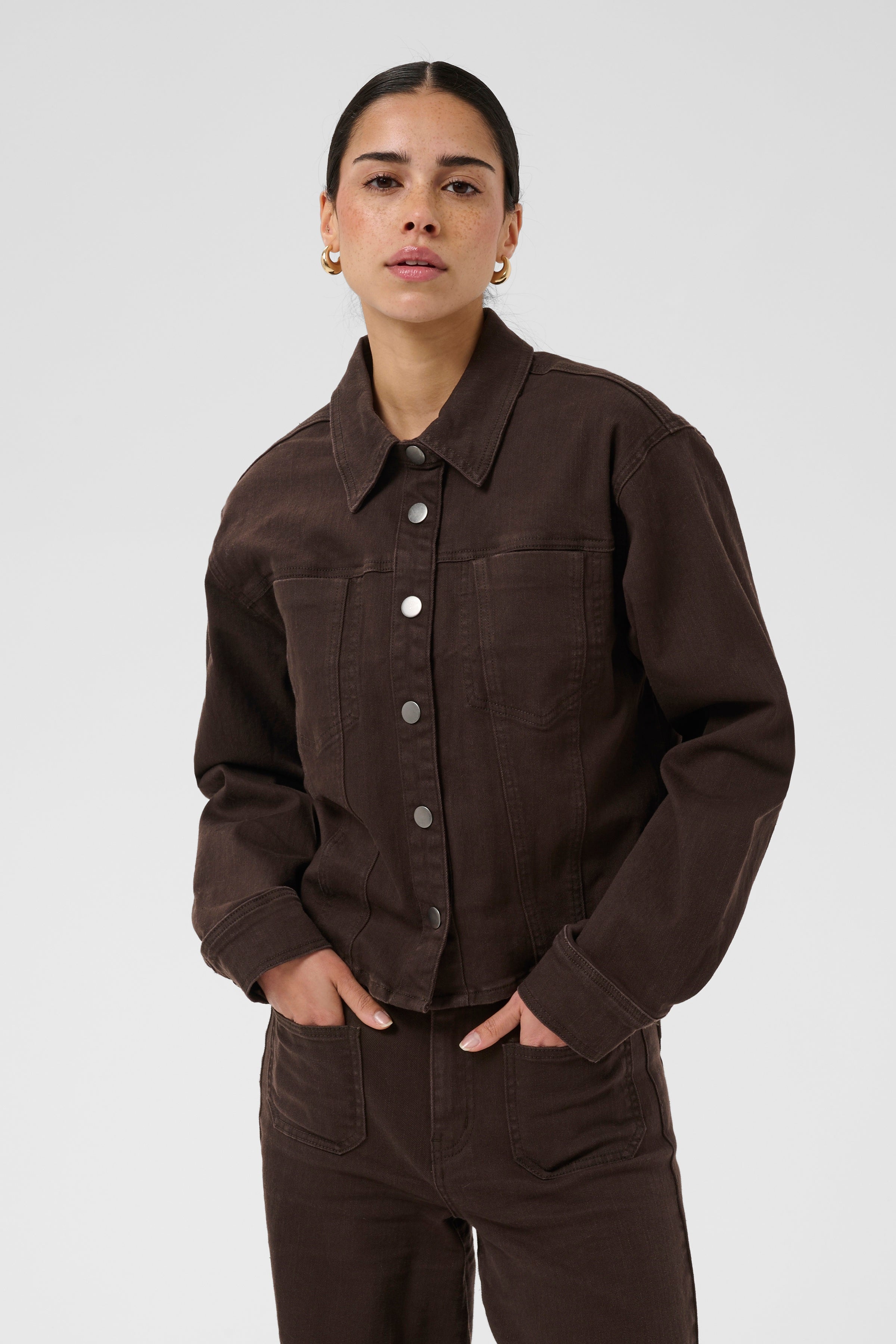 Kaffe Brook Denim Shirt - Coffee Bean