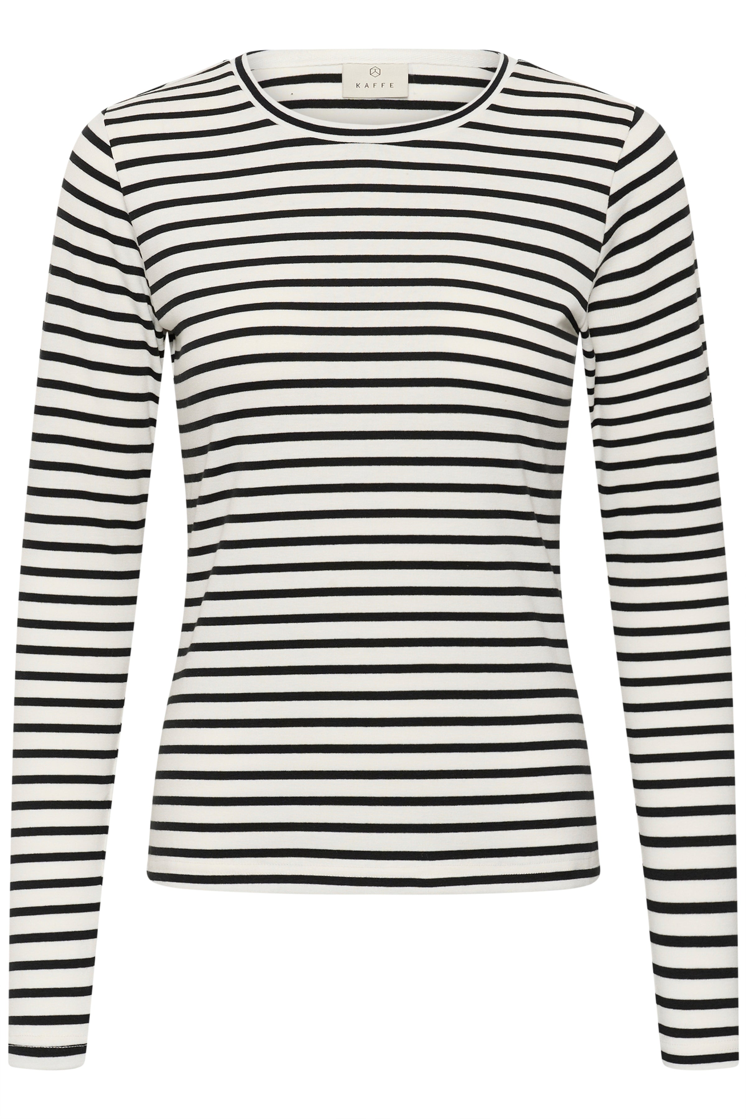 Kaffe Liddy T-shirt - Chalk Black Stripe