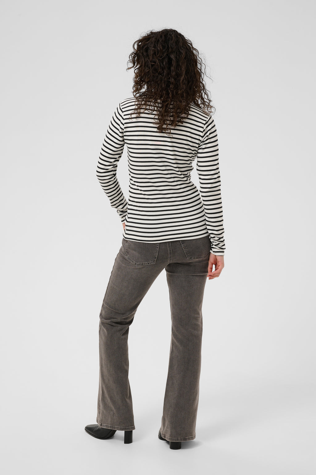 Kaffe Liddy T-shirt - Chalk Black Stripe