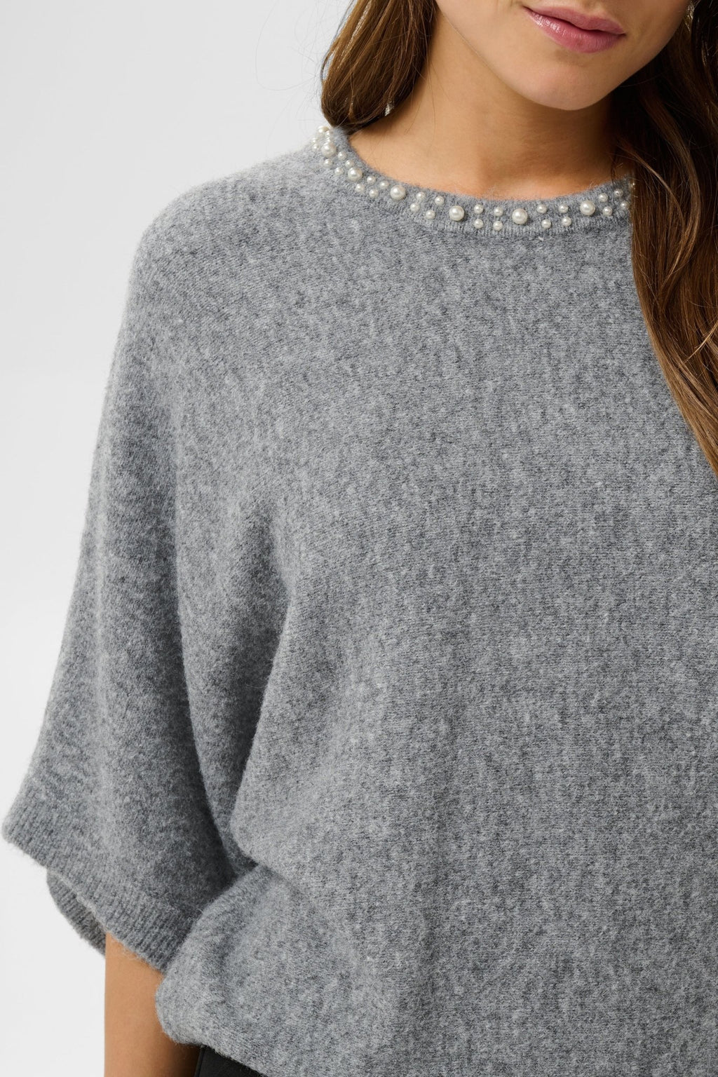 picture of Kaffe Betty Wing Pullover - Grey Melange - Number Two - womens - fashion - clothing - Kaffe 2