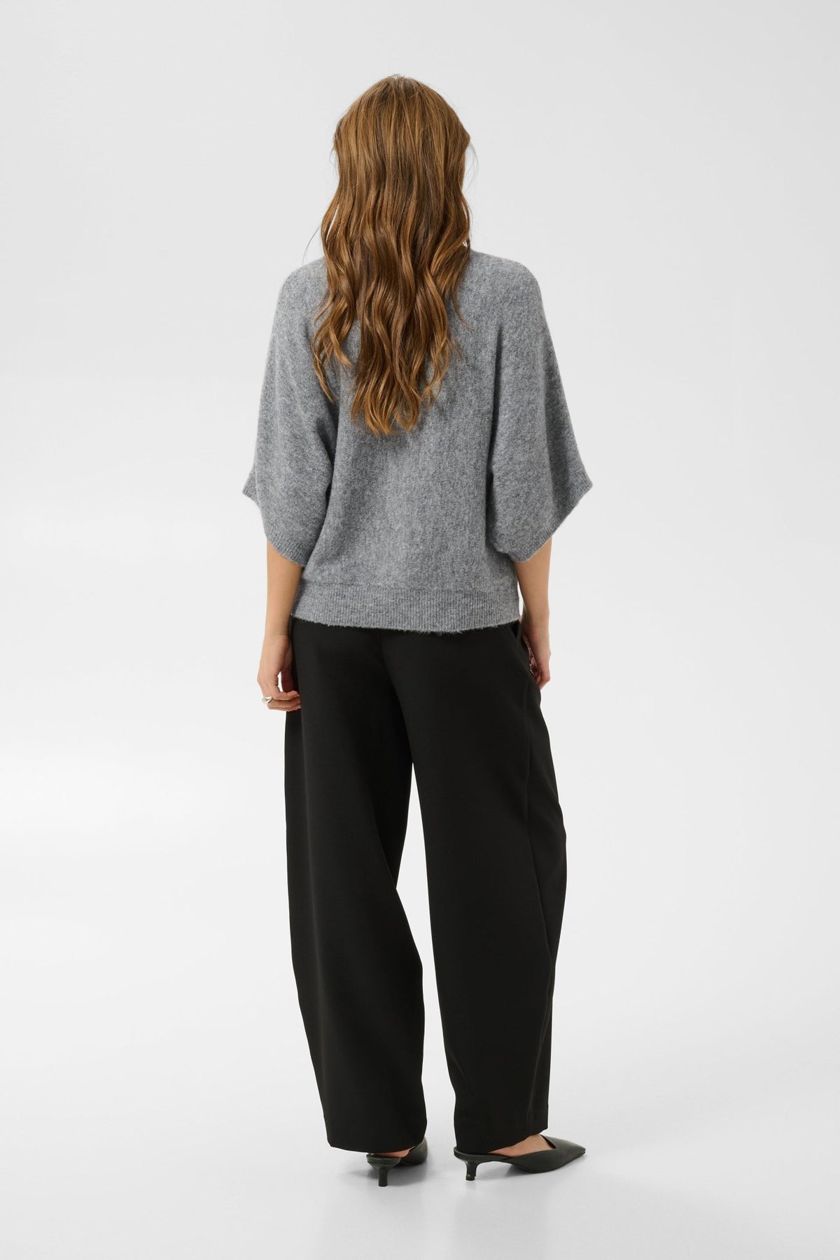 picture of Kaffe Betty Wing Pullover - Grey Melange - Number Two - womens - fashion - clothing - Kaffe 5