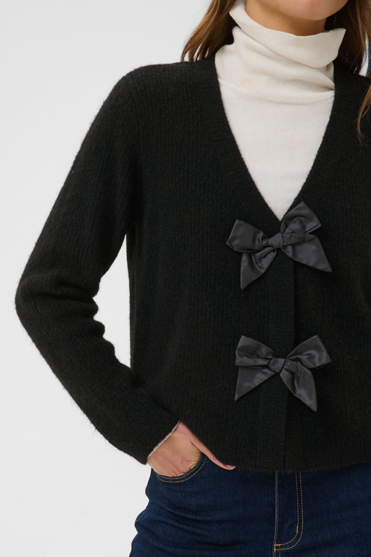 picture of Kaffe May Knit Cardigan - Deep Black - Number Two - womens - fashion - clothing - Kaffe 2