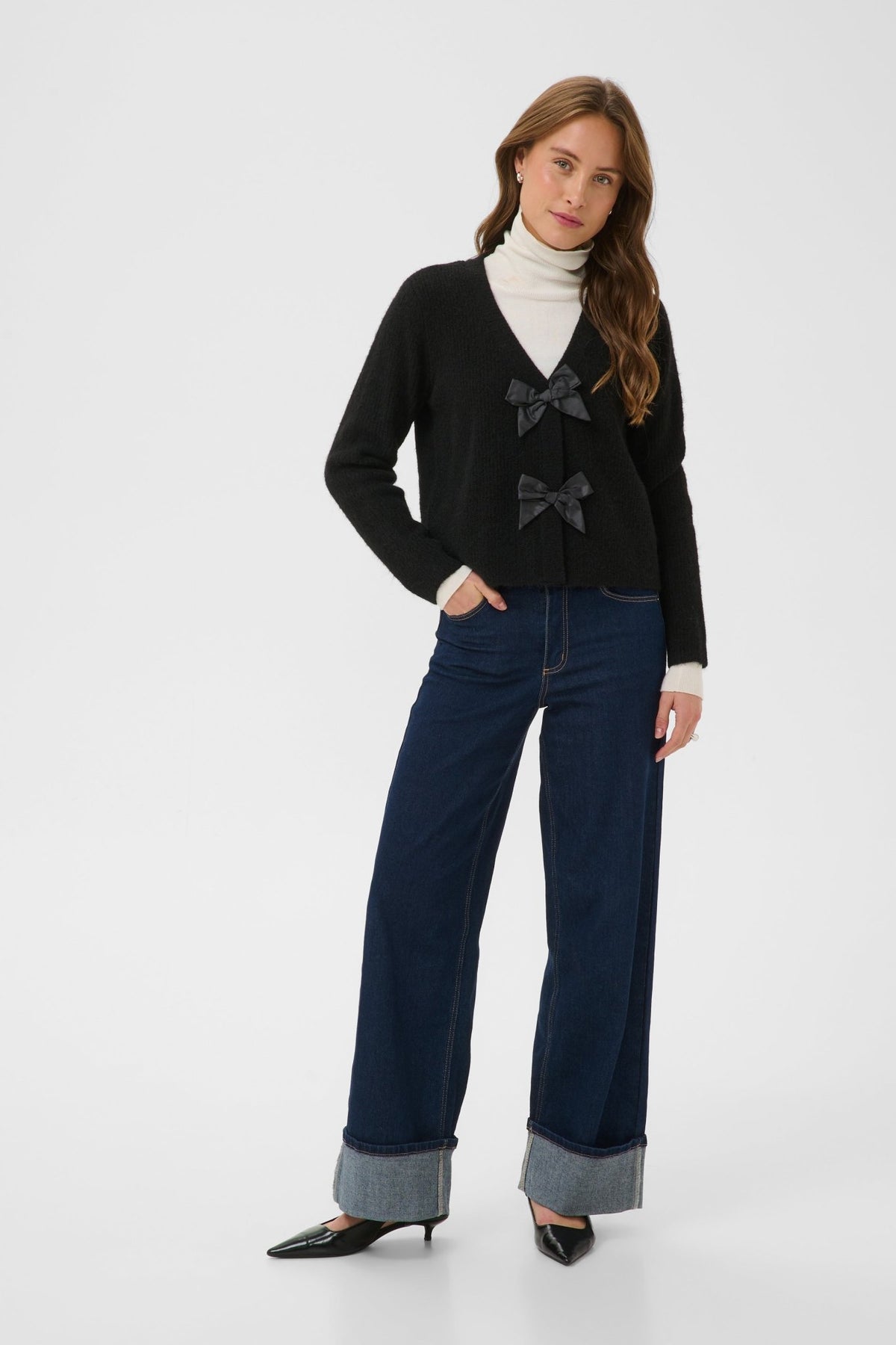 picture of Kaffe May Knit Cardigan - Deep Black - Number Two - womens - fashion - clothing - Kaffe 4