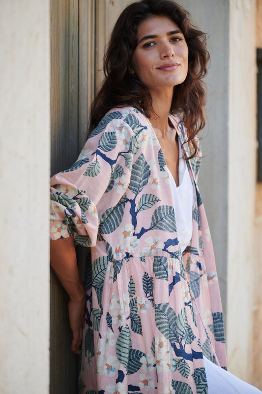 One Hundred Stars Duster Jacket Tree Blossom Pink
