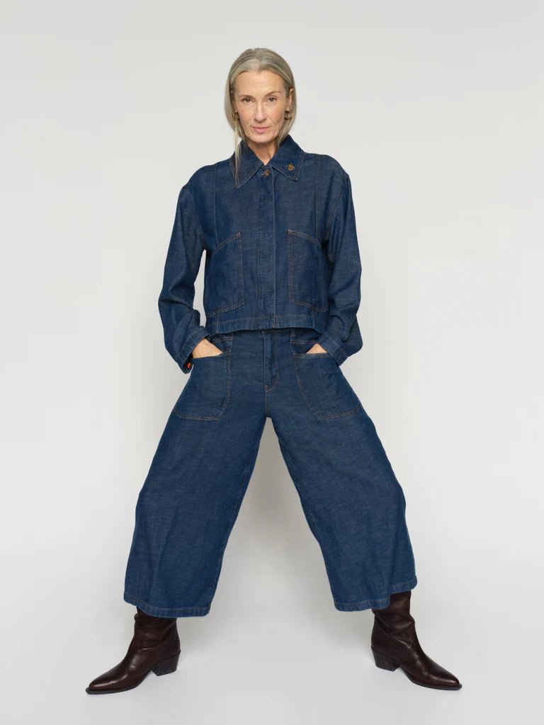 picture of Mos Mosh Culotte Arge Jeans - Dark Blue Cropped - Number Two - womens - fashion - clothing - Mos Mosh 4
