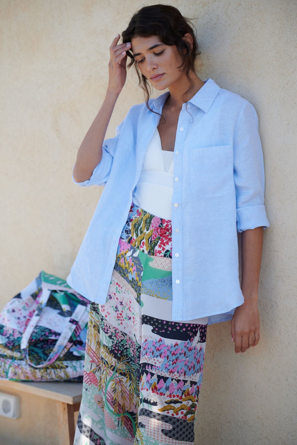 picture of One Hundred Stars Palazzo Pants Spring White - Number Two - womens - fashion - ethical - clothing - One Hundred
