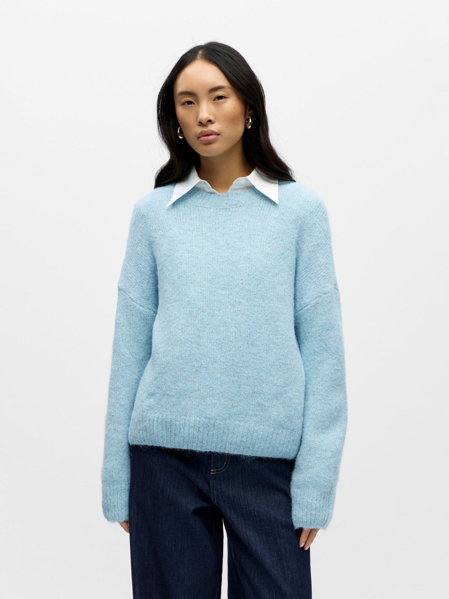 picture of Object Saggia Pullover - Winter Sky Melange - Number Two - womens - fashion - clothing - Object 1