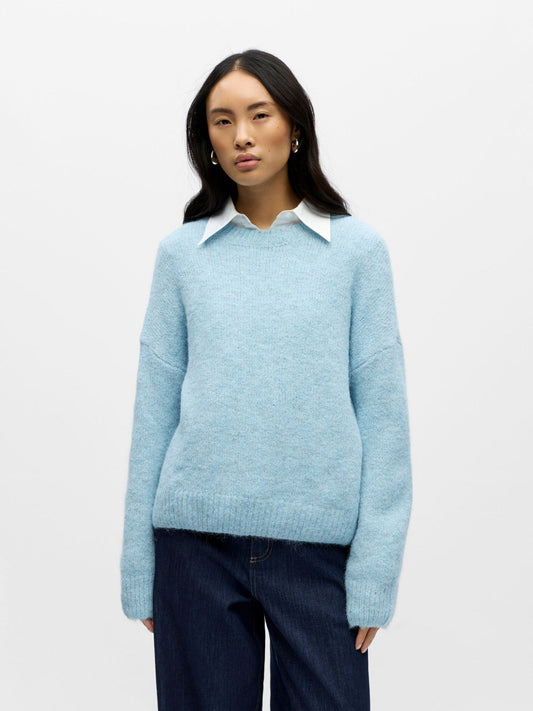 picture of Object Saggia Pullover - Winter Sky Melange - Number Two - womens - fashion - clothing - Object 1