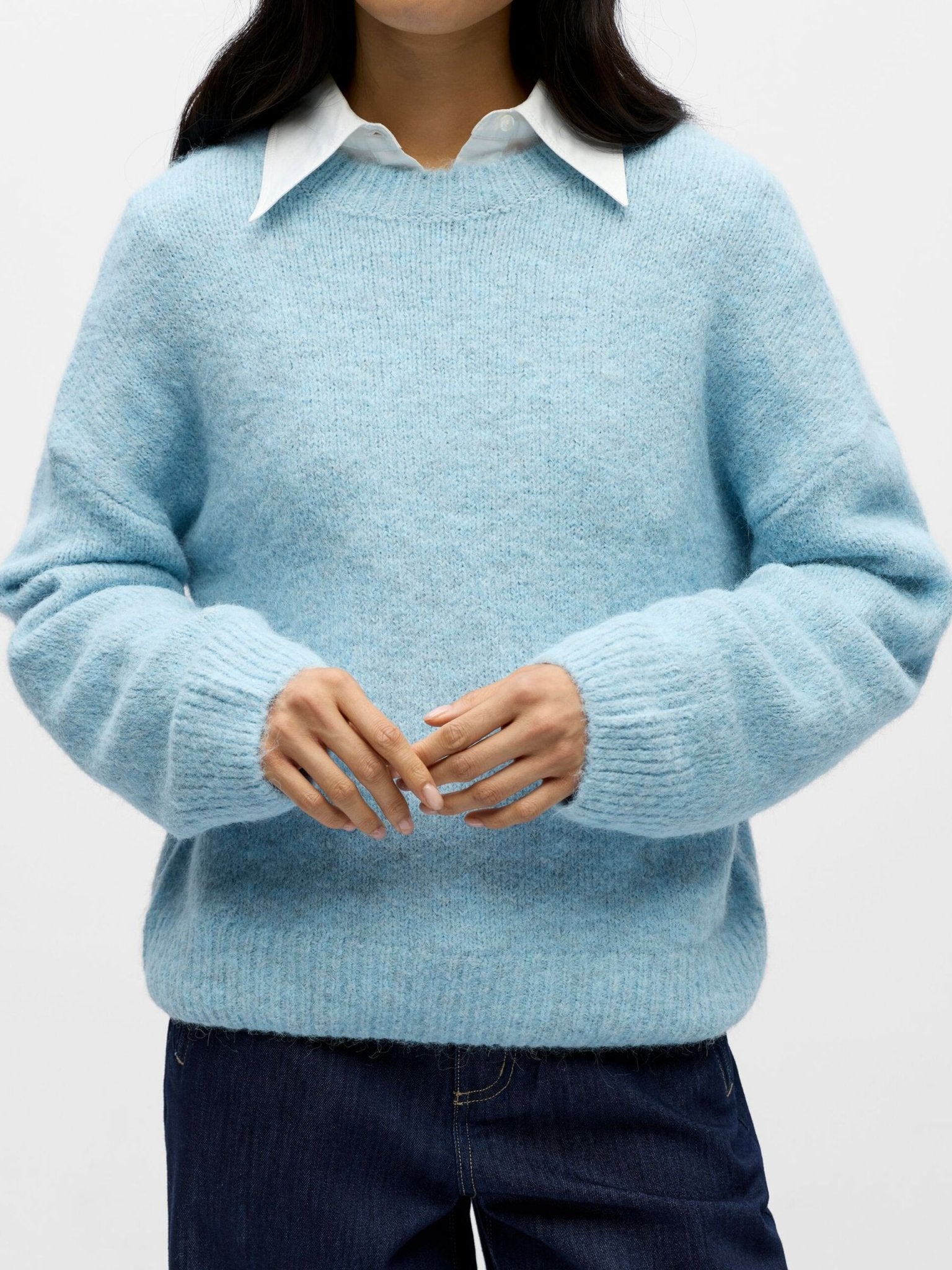 picture of Object Saggia Pullover - Winter Sky Melange - Number Two - womens - fashion - clothing - Object 2