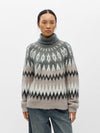 picture of Object Jaade Diana Pullover - Gunmetal/Multi - Number Two - womens - fashion - clothing - Object 1
