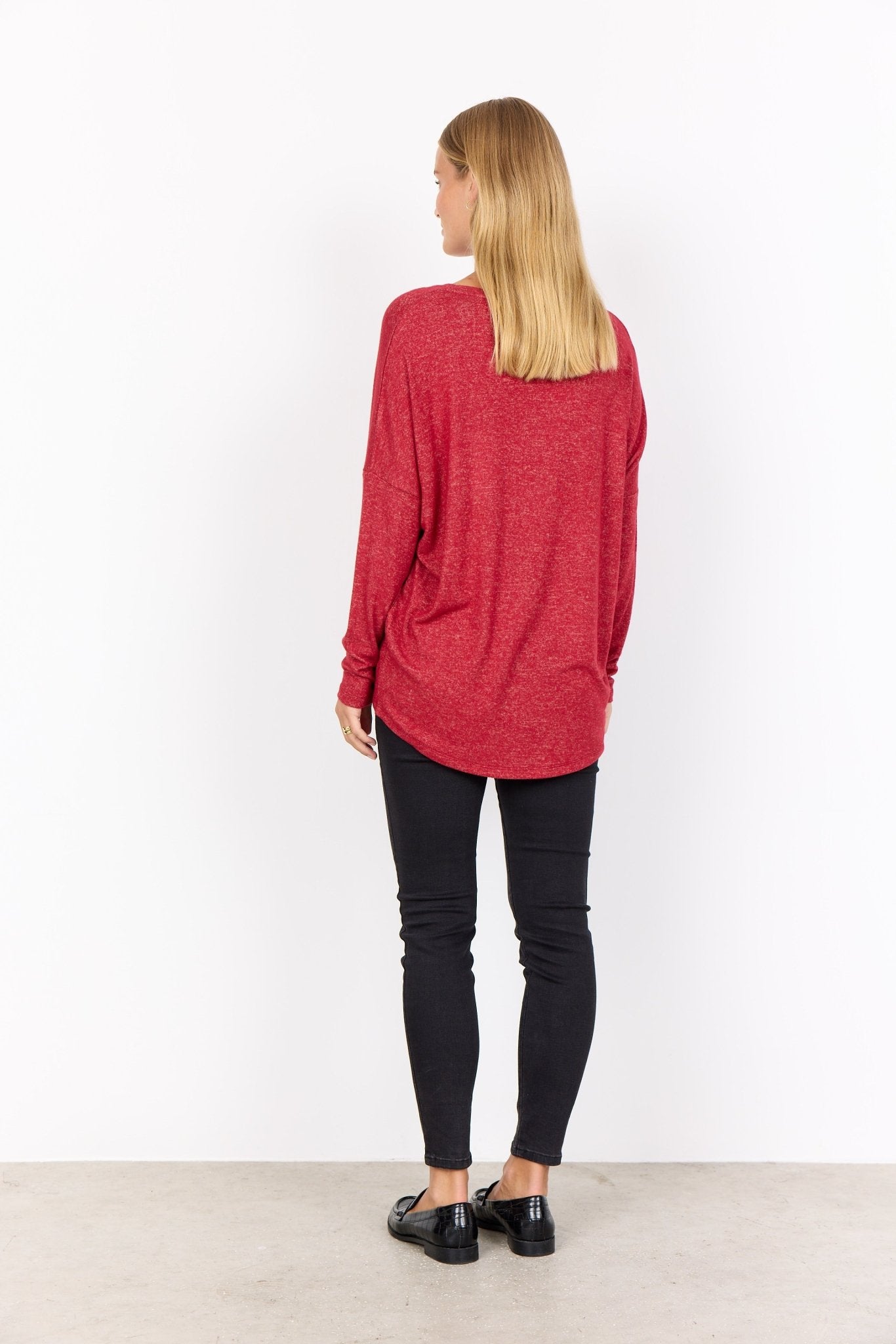 picture of SoyaConcept BIARA 1 Long Sleeve T Blouse - Dark Red Melange - Number Two - womens - fashion - ethical - clothing