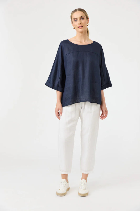 Eb & Ive Studio Relaxed Top - Navy