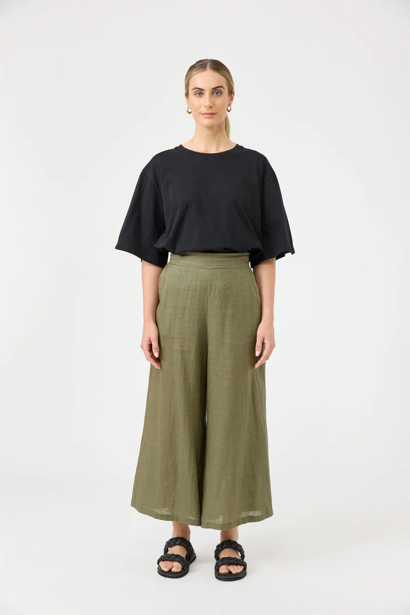 Eb & Ive Studio Crop Pant - Khaki