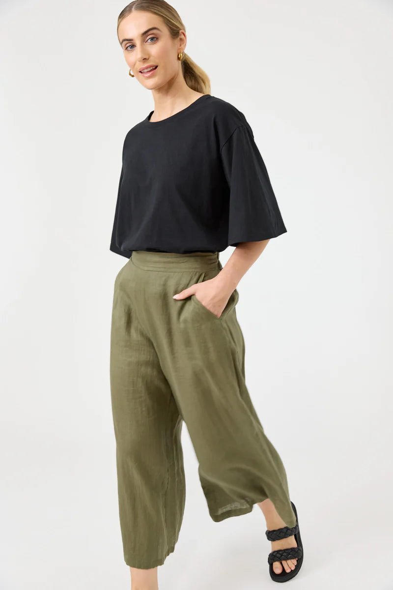 Eb & Ive Studio Crop Pant - Khaki