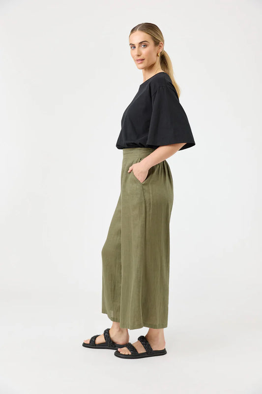 Eb & Ive Studio Crop Pant - Khaki