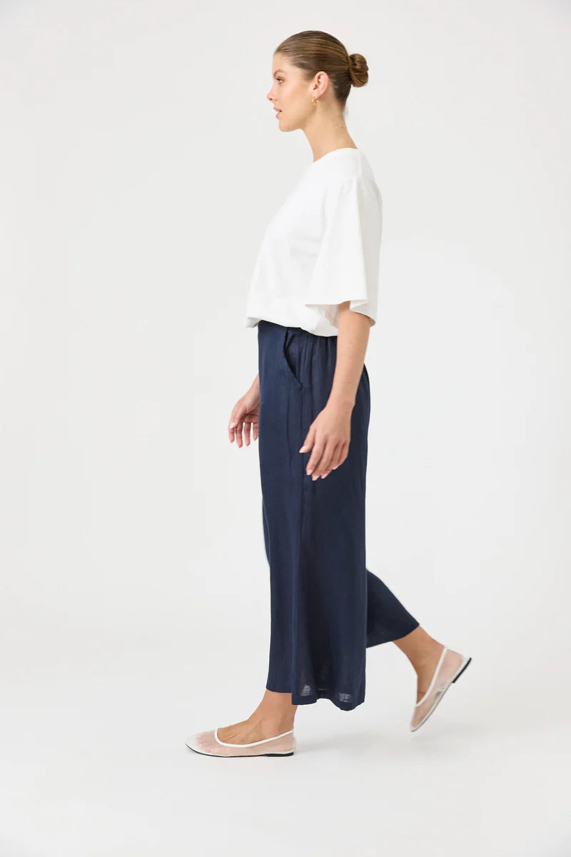 Eb & Ive Studio Crop Pant - Navy