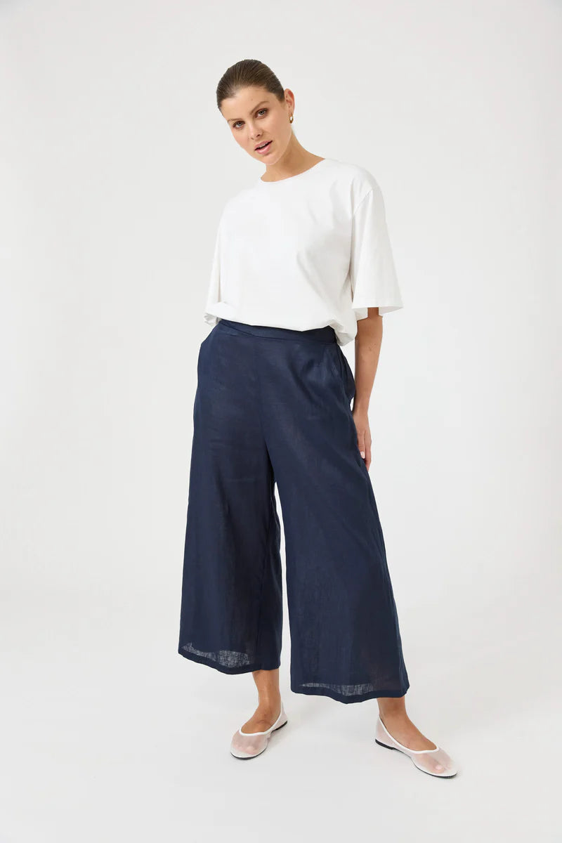 Eb & Ive Studio Crop Pant - Navy