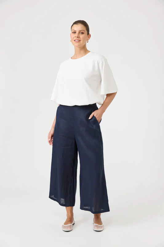 Eb & Ive Studio Crop Pant - Navy