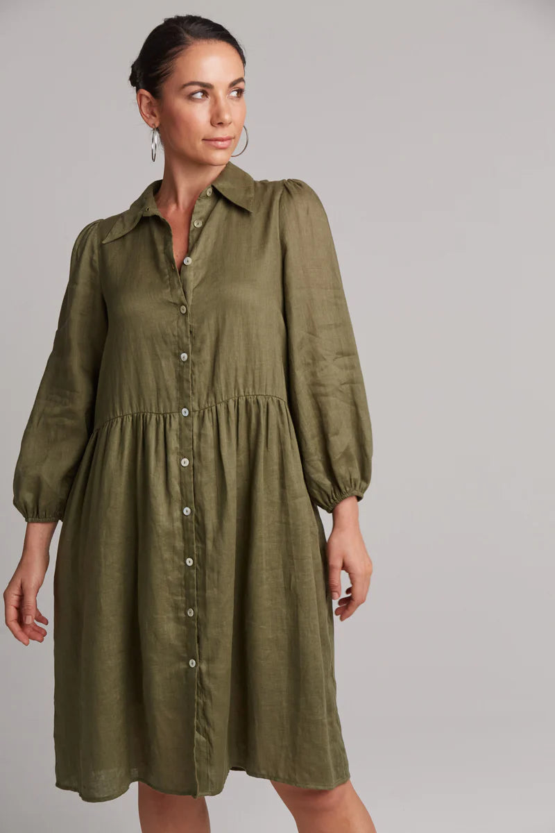 Eb & Ive Studio Midi Shirt Dress - Khaki