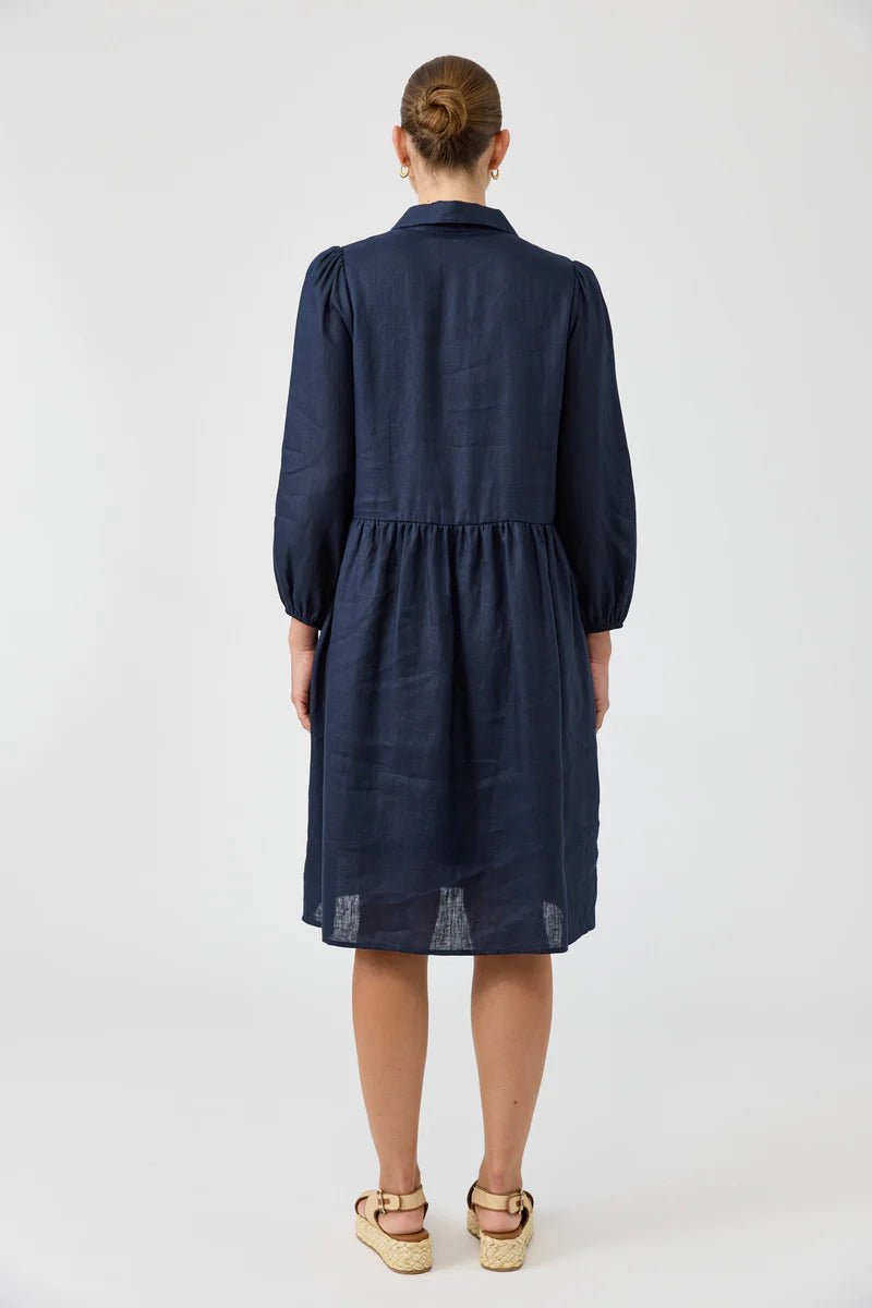 picture of Eb & Ive Studio Midi Shirt Dress - Navy - Number Two - womens - fashion - clothing - Eb & Ive 5