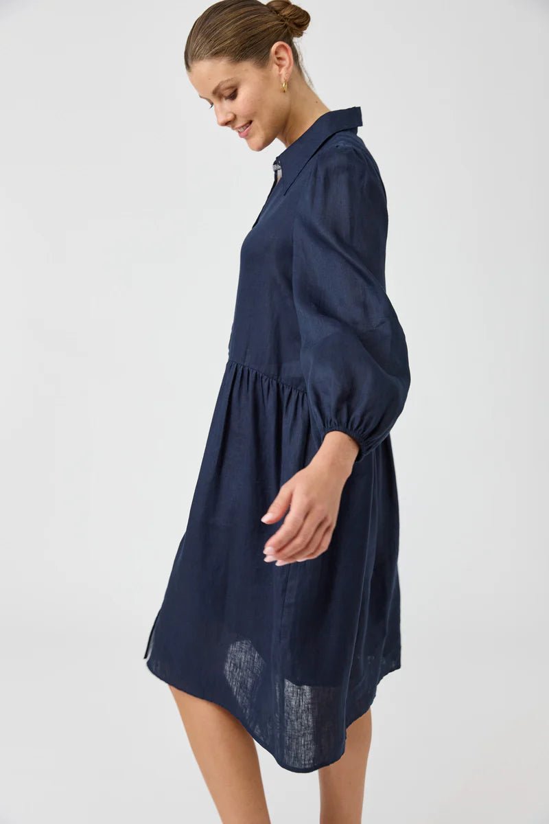 picture of Eb & Ive Studio Midi Shirt Dress - Navy - Number Two - womens - fashion - clothing - Eb & Ive 6