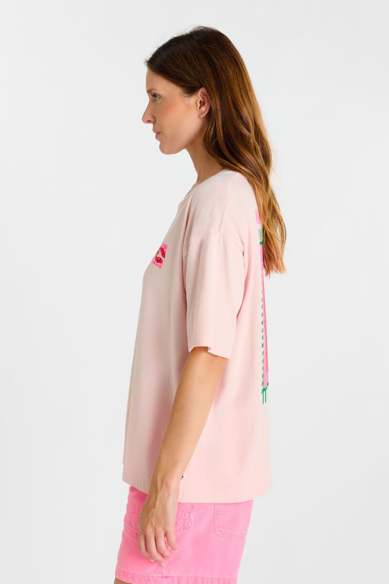 picture of Le Temp Des Cerises Homard 'Lobster' T-Shirt - Lotus Pale Pink - Number Two - womens - fashion - clothing - 5
