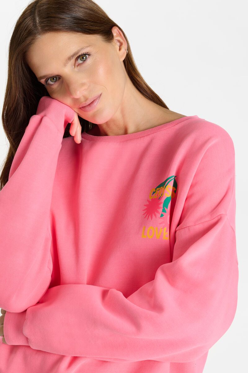 picture of Le Temp Des Cerises Piraya Sweatshirt - Pink Fluor - Number Two - womens - fashion - clothing - 4